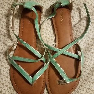 Merona mint green and gold sandals